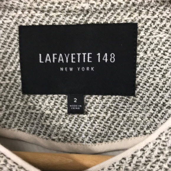 Moto jacket Lafayette 148. Sz 2 Neutral tweed - Picture 6 of 8